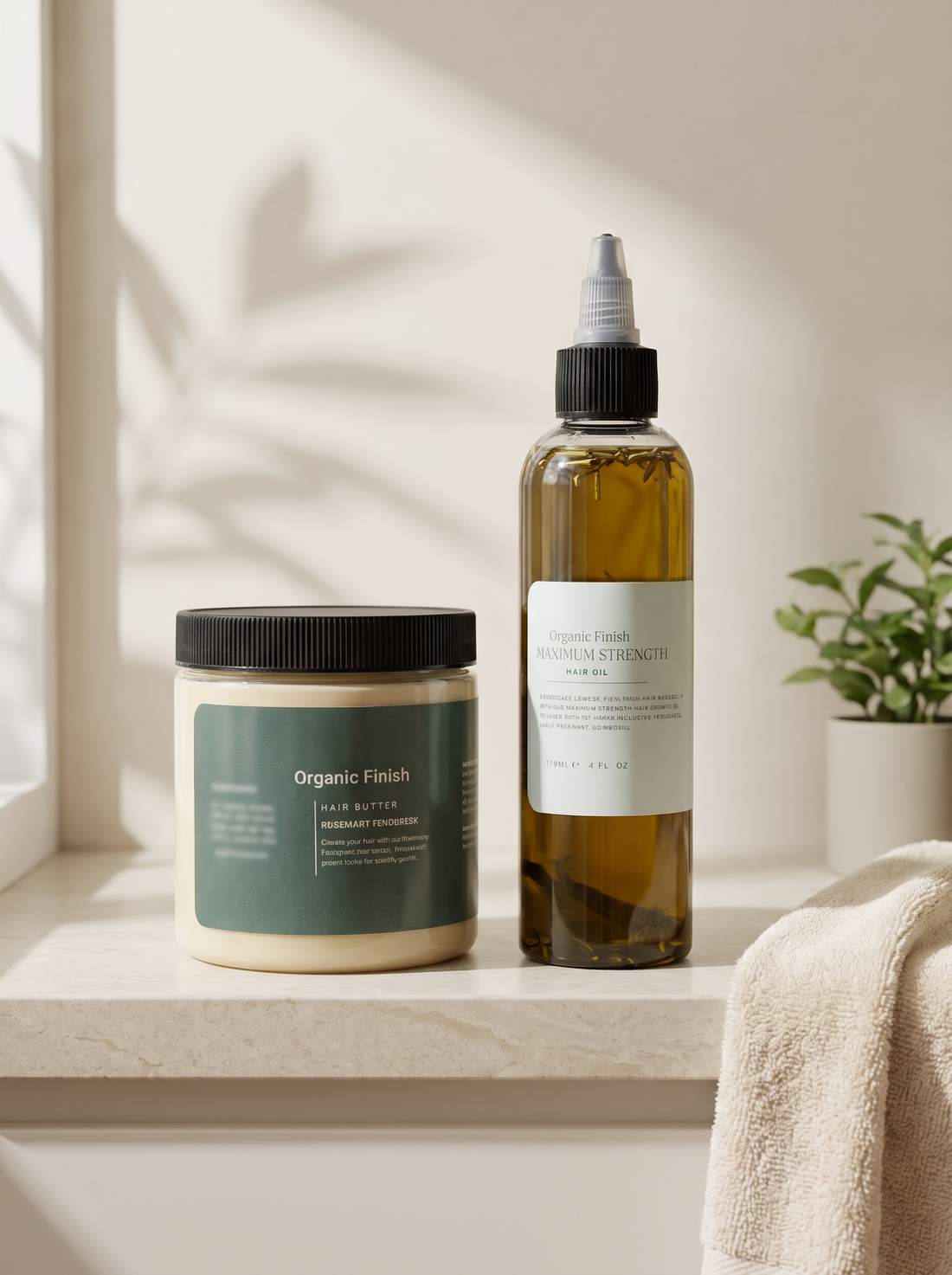 Organic Finish Maximum Duo hair butter and oil for length retention