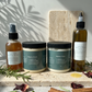 Complete LCO Kit, hair spray, leave-in, hair butter and hair oil by Organic Finish, styled photo 1