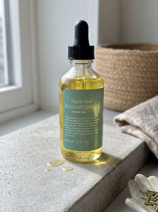 Rosemary Hibiscus Hair Oil 2oz by Organic Finish, styled photo 1